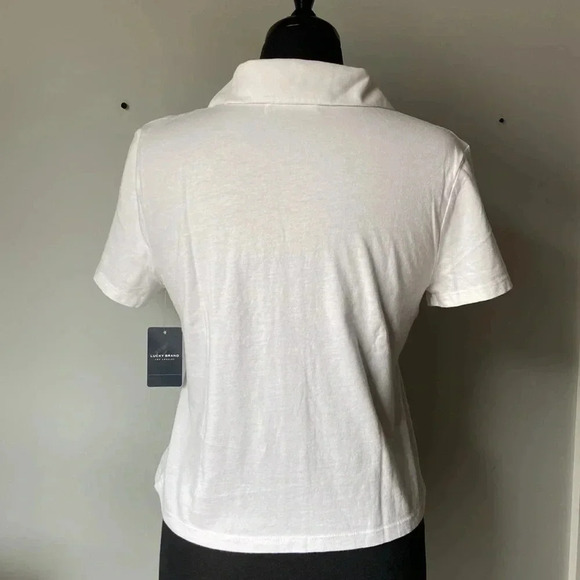 Lucky Brand |Knit Collared Button Up T- shirt - Picture 4 of 6